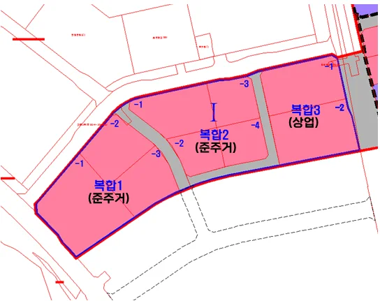 89블록 복합용지 토지이용계획도