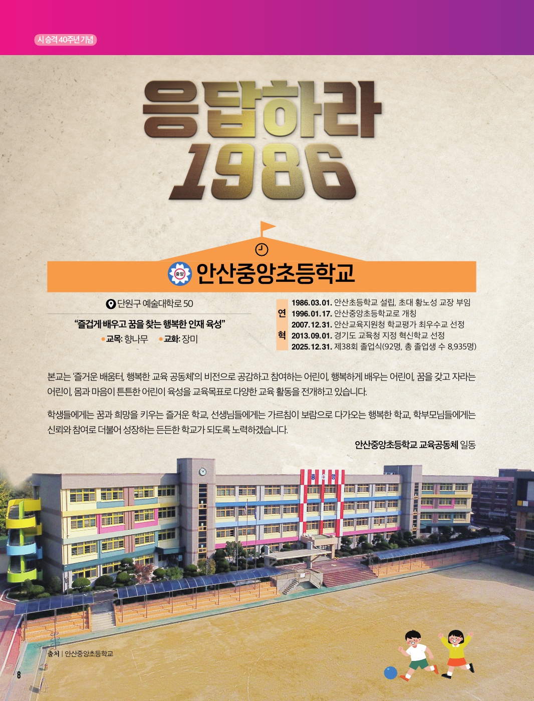응답하라 1986, 안산중앙초등학교·안산고등학교