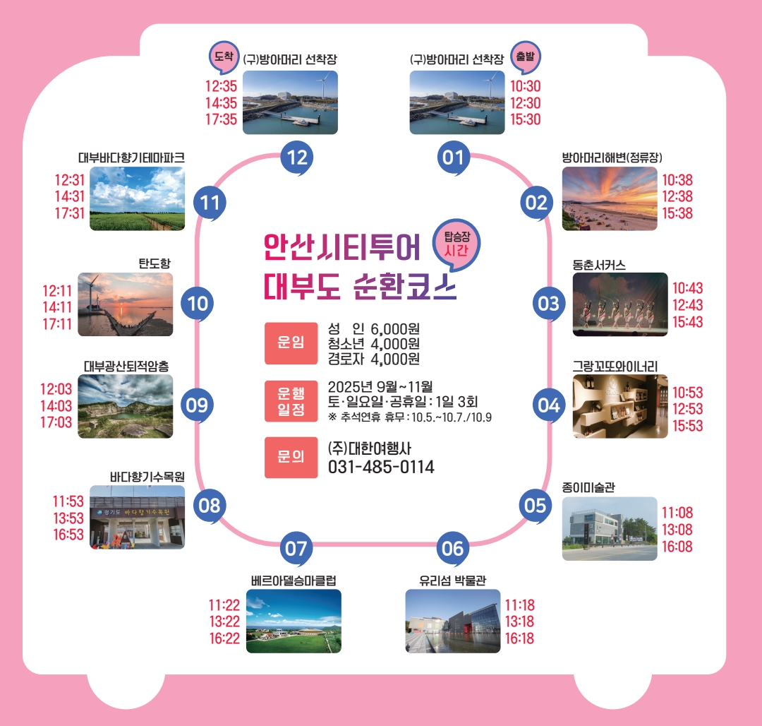 안산시, 대부도 뱃길 연계한‘시티투어 대부도 순환코스’시범 운영