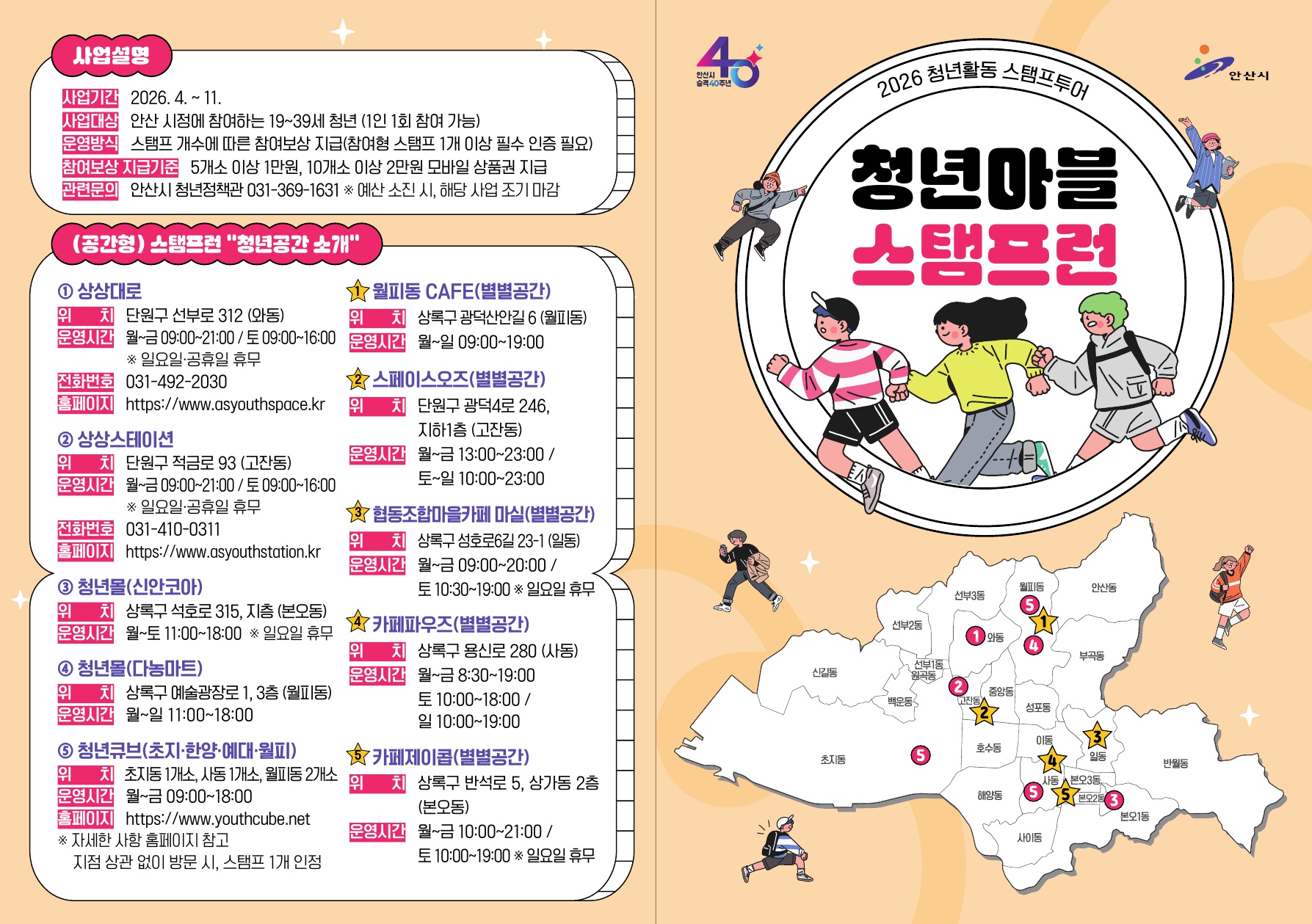 안산시, 청년공간·행사 잇는‘청년마블 스탬프런’운영