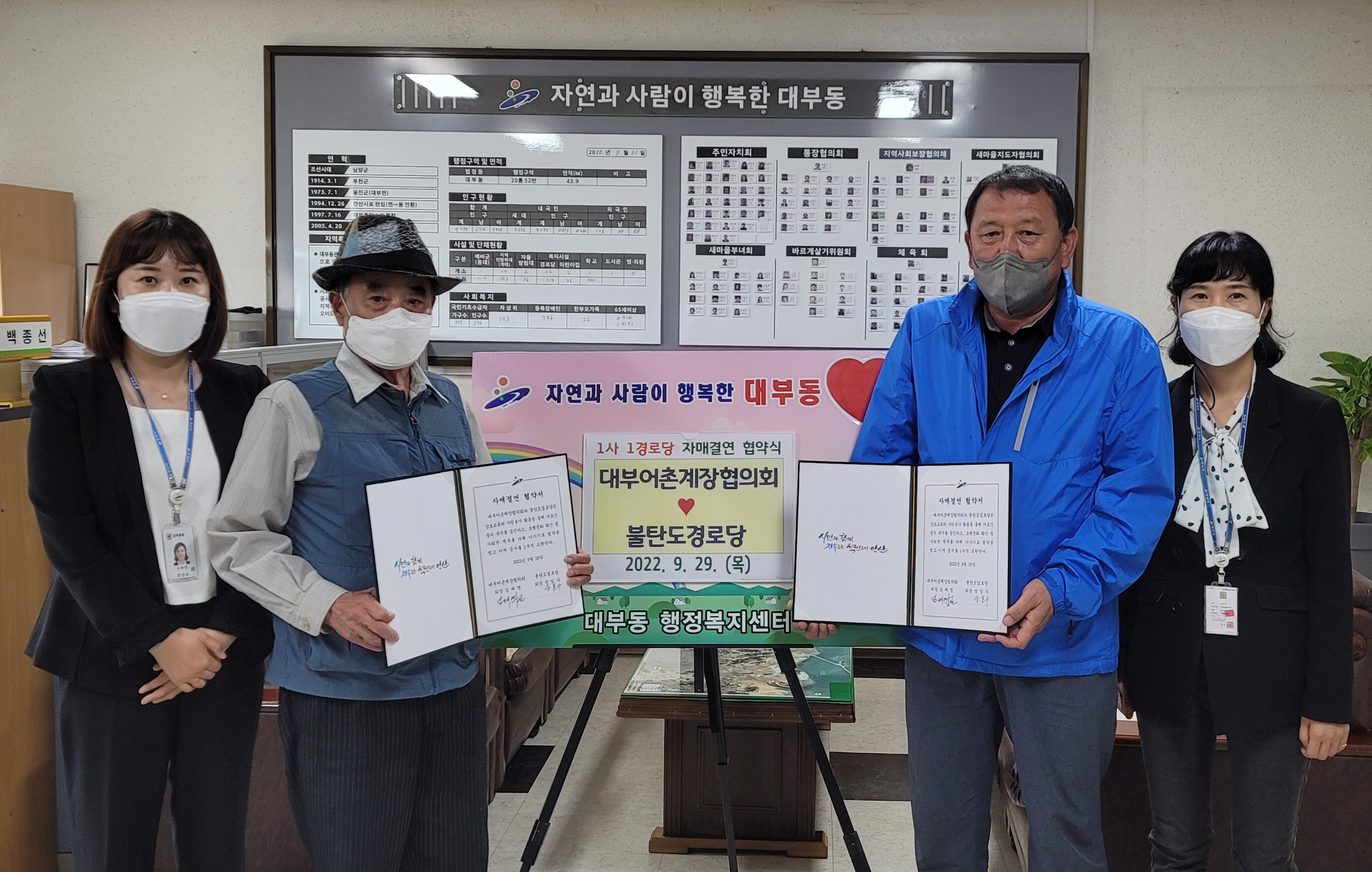 안산시 대부동, 1사1경로당 자매결연 협약 체결