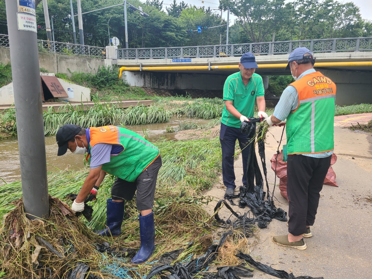 안산시 자율방재단, 수해 복구 총력 지원