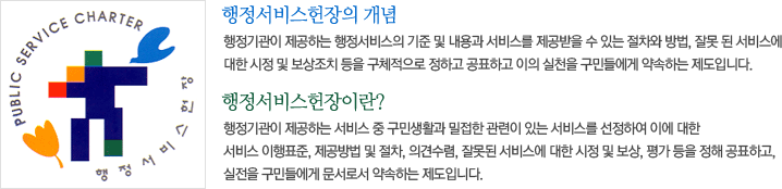 행정서비스헌장 이미지 아래 내용 참조